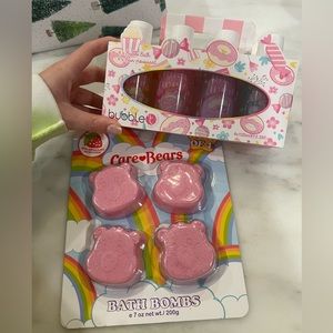 Care Bear bath bombs and bubble bath kit
